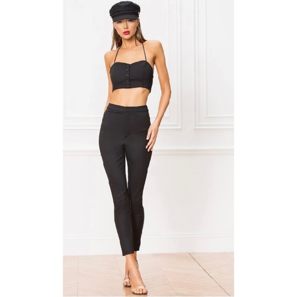 Fierra Halter Pant Set in Black NWOT